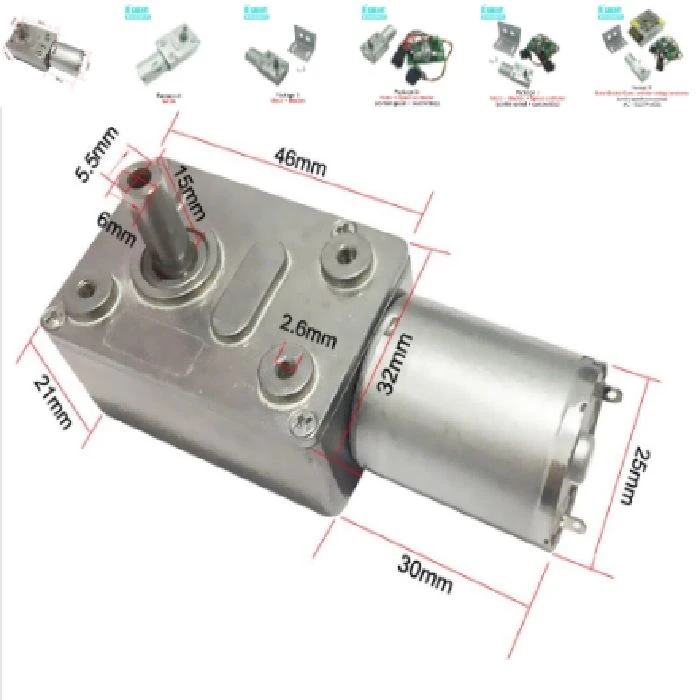 Motor s polžem 12V DC 12RPM 70kg navora zaklepanje pogona